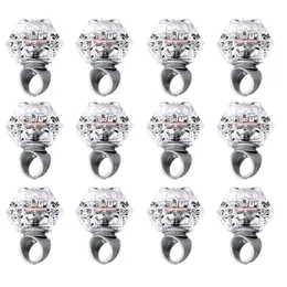 Party Decoration Flashing Led Light up Ring Toys Diamond Grow in The Dark Jelly Bumpy Rings for Birthday Bachelorette Bridal Shower Gatsby