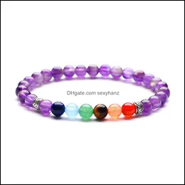 Braccialetti con perline, fili 10Pc / Set 7 Chakra Healing Nce 6Mm Perline Yoga Life Energy Charm Bracciale Gioielli in pietra naturale Drop Delivery 2021 F