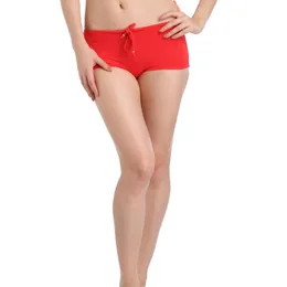 Damen-Bademode, rote Bikinihose, Sommer-Frauen-Strand-Surf-Shorts, schnell trocknende Schwimmunterwäsche, mittlere Taille, weiblich