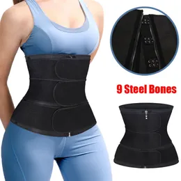 Neopren Taille Trainer Flache Bauch Schweiß Gürtel Abnehmen Mantel Frau Bauch Modellierung Body Shaper Korsett Kolumbianischen Gürtel 210402