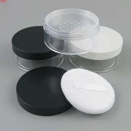 12pcs 50g Portable Plastic Empty Loose Powder Box Makeup Jar Container Travel Puff Sifter Cosmetic Casegoods qty