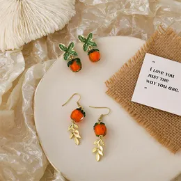 Dynda żyrandol 2022 Modne owoce Persimmon Drop Kolczyki Dla Kobiet Vintage Biżuteria Moda OreCchini