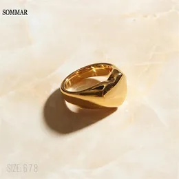 SOMMAR stile estivo 18KGP Gold Filled taglia 6 7 8 anelli da donna femminili Prezzi a forma di cuore in euro gioielli da uomo X0715