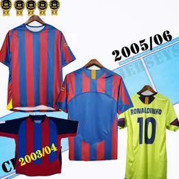 2003 2004 2005 2006 camisas de futebol em casa Camisa clássica vintage Ronaldinho Messitto Opuyol Iniesta 05 06 Final xavi puyol messi deco camisas de futebol giuly larsson eto