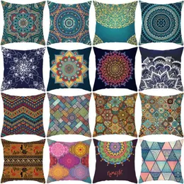 Mandala Printing Cushion Cover India Polyester Decorative Pillowcase Home Accessories Sofa Pillow Case Almohada ZT56 Cushion/Decorative