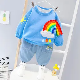 Baby Boy Clothes Set, Rainbow Hoodies and Jeans Two Piece Suit, Casual Toddler Girl Outfits, Spring Infant Kids Tracksuit Baby Boy Clothes Set, Rainbow Hoodies and Jeans Two Piece Suit, Casual Toddler Girl Outfits, Spring Infant Kids Tracksuit
