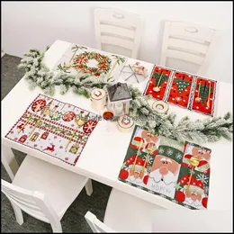 Mats & Pads Table Decoration Aessories Kitchen, Dining Bar Home Garden 2021 Christmas Decorations Knitted Cloth Placemat Creative Tableware