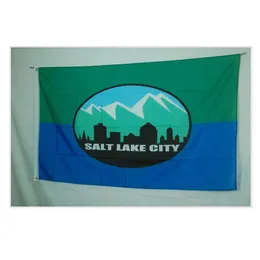 Salt Lake City Flag 3x5ft 150x90cm 100D Poliester Outdoor lub Klubu Klub Cyfrowy Druk Baner Hurtownie