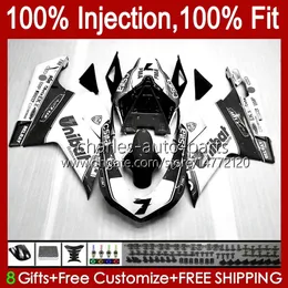 Body Injection For DUCATI 848R 848S 1098S 1198S 07-12 Cowling 18No.128 848 1098R 1198R 07 08 09 10 11 12 2012 1098 1198 S Black White R 2007 2008 2009 2010 2011 OEM Fairing