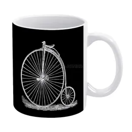 Muggar penny farthing vit rån kaffe flicka gåva te mjölk kopp cykel cykling cyklist fixie fixies cykel rolig cool ekologi sa