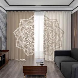 Soft Equinox Mandala Flower Bohemia 3d High Definition Printing Luxury Curtain European Living Room Bedroom Kitchen Decoration