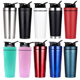 Protein Shaker Cup Stainless Steel Insulated Mug Water Bottle Outdoor Gym Training Drink Powder Milk Mixer Travel Portable Bottles WLL918