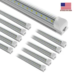 25st 8ft 150W, V-formad 2FT 3FT 4FT 5FT 6FT Kylare dörr LED-rör T8 Integrerad LED-rör Double Sides LED-lampor 85-265V lager i USA