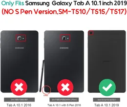 Samsung Tablet Väska till Funda Tablet 2019 Samsung Galaxy Tab A 10,1 SM-T510 T515 TABLOTE COVER Läder Shell Smart Case