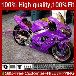 Body Injection For KAWASAKI NINJA ZX12R ZX1200C ZX 12R 1200 CC 2002-06 3No.181 ZX1200 ZX 12 R 1200CC 02 03 04 2005 2006 ZX-12R 2002 2003 2004 05 06 OEM Fairing purple flames