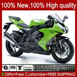 Kawasaki Ninja ZX1000C 1000cc ZX-10R 2008 2009 2010光沢緑のボディ56NO.107 ZX1000 C ZX 10R ZX10 10 R 1000 CC 08-10 ZX10R 08 09 10オートバイフェアリング