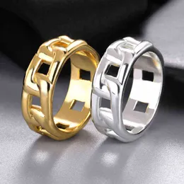 Vintage Trend Rings for Women Men's Couple Cuba's Rings Hip Hop Gold Stainless Steel Finger-Ring Wedding Jewelry Gift 2021 Bague G1125