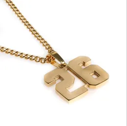 2021 wholesale softball soccer basketball GOLD STAINLESS STEEL JERSEY NUMBER PENDANT WITH CHAIN and Baseball Cross Necklace