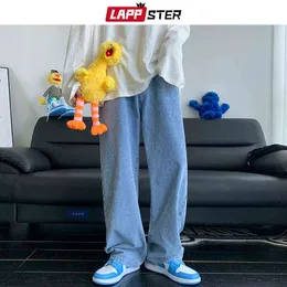 Lappster m￤n solid baggy y2k jeans byxor 2022 herr harajuku bred ben casual denim byxor man japanska streetwear jogger 0309