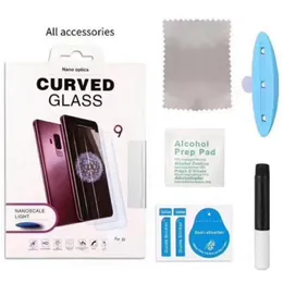 UV Tempered Glass Screen Protector For Samsung S23 S24 S21 S22 plus S23 Ultra Note 10 Pro S20 Ultra S10 Plus S9 3D Full Liquid Glue