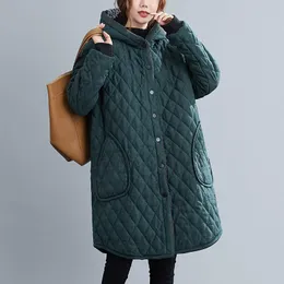 Women's Jackets Winter Plus Size Casual Cotton Padded Clothes Quilted Velvet Thickening Cold-Proof Soft Hooded Coat Jacket 2021