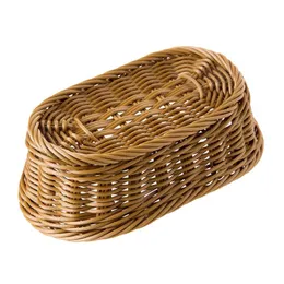 Storage Baskets Oval Wicker Woven Basket Bread Serving Basket 11 Inch For Food Fruit Cosmetic Table Top And Bathr264o