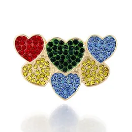 Szpilki, Broszki Retro Heart Kobiet Metal Alloy Badge Scarf Klamra Kryształ Rhinestone Biżuteria Garnitur Lapel Pin Koreański Kapelusz Torba Akcesoria