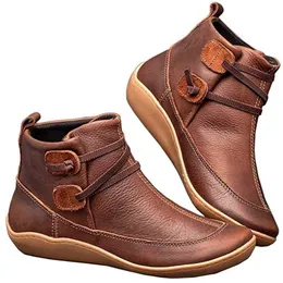Women Arch Spupport Boots korta plysch varm femme vintervattentäta skor fotled pu wj029 211105 gai gai gai