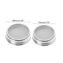 4 Teile/satz Samen Keimen Deckel Edelstahl Mesh Filter für Wide Mouth Mason Jar 831B 210615