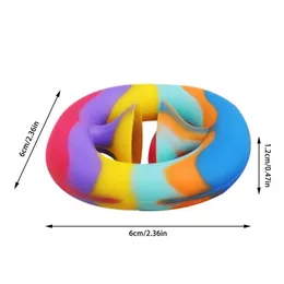 6*6*1.2cm Party Favor Snap Hand Grab Antistress Decompress Toys Rainbow Push Bubble Fidget Sensory Toy Antistresses Toyss Autism Special Relief Calming Dimple