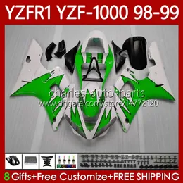 ヤマハYZF-R1 YZF-1000 YZF R1 1000CC YZF R1 1000CC YZFR1 98 99 00 01 YZF1000 1998 1999 2000 2001ライトグリーンOEM Faireing Kit