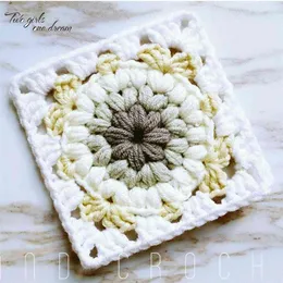 Nordic Crochet multicolor Doilies Blommor Kustar Square10cm Handkrok Stickad Disc Table Table Mat Pad Wedding Gift 30PCS 210817