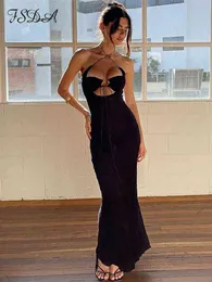 NXY Midi Black SleeSeLes Dress Party Halter Neck 2022 Sommar Hollow Out Sexig Club Beach Dresses Bodycon Backless 0307
