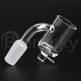 Beracky 25 mmOD Flat Top Smoking Quartz Enail Banger mit Metallclip 2 mm Wand 10 mm 14 mm 18 mm E-Nägel für Glas-Wasserpfeifen-Rigs