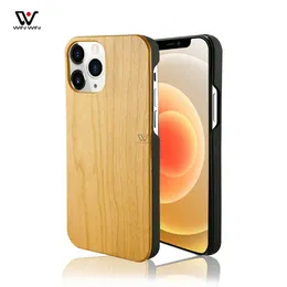 Custodie in legno di moda per PC per telefono antiurto per iPhone 12 Pro Max Mini Cover Custodia in legno di bambù con incisione naturale genuina 2021 all'ingrosso