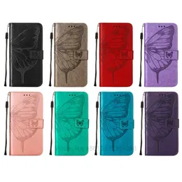 Impronta Custodie a portafoglio in pelle farfalla per Iphone 13 2021 Phone13 Mini 12 11 Pro Max XR XS 8 7 6 Plus Slot per carta d'identità Stampa Coque Flip Cover