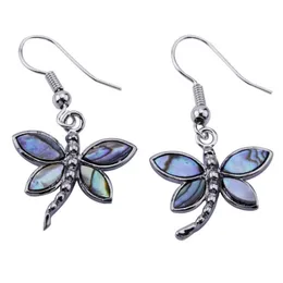 Dragonfly Charm Earrings Paua Abalone Shell Unique Jewelry 5 Pairs
