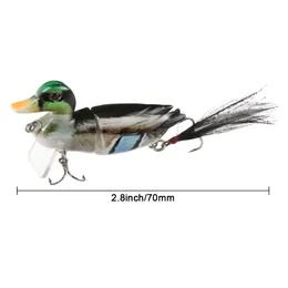 Topwater Bass Fishing Lures Lifelike 3D Duck Sunfish Swimbait