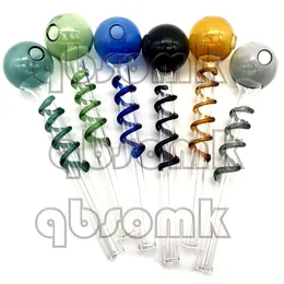 QBSOMK Glass Bong Spiral Oil Burner Pyrex Pipes Nail Glass Oil Pipes For Smoking Hand Pipe Glass Water Pipe