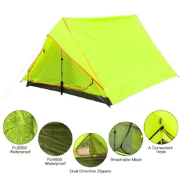 Person Ultraleicht Zelt Sommer Camping Tragbare Sun Shelter Outdoor Ausrüstung Zwei Mann Reisen Rucksack Zelte 2021 Und Unterstände