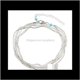 Entrega de jóias Drop 2021 Minimalismo AOMU Multilamadas Sier Tornanudes Mulheres Bracelets Feminino Halhal Cadeia de Feminino Belas Belas Charm Praia Areia