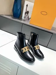 Hochwertige Stiefel mit schlichtem Design! Modische Damen-Stiefel aus schwarzem, mattem Leder, Martin-Luxus-Außensohle, rutschfeste, verschleißfeste Schuhe, Größe 35–40