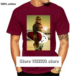 T-shirts T-shirt Män T-shirt Surf Chewbacca Surfing Printed Tees T-tröja