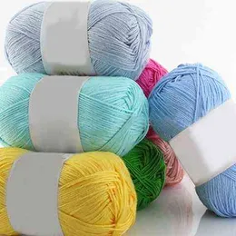 1PC 50g Bamboo Cotton Knitted babycare Milk Lot New Scarf Knitting Crochet DIY Hand Woven Knitted Soft and Smooth Natural Fabric Y211129