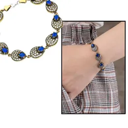Bracciale rigido da donna in argento sterling 925 con zirconi cubici rubino blu navy e zirconi Tesbihane