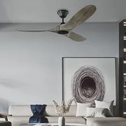 Ceiling Fans 52 Inch Grey Vintage Fan Wood Without Light Nordic Wooden With Remote Control DC Ventilador De Techo