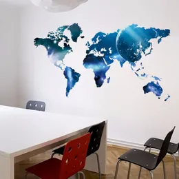 Big Global Planet World Map Stick Sticker Art Наклейка на карте Масляные картины 1470 Домашняя комната Офисное украшение 210420