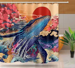 Mtmety Japanese Bath Dusch gardin Geisha Surf Bath Screens Gardiner i badrummet Samurai Style Dusch gardin för badrum 210609