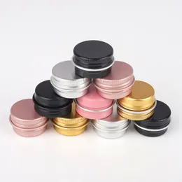 15ml Metal Aluminium Bottle Tins Lip Balm Containers 15g Empty Jars Screw Top Tin Cans White Gold Black pink storage boxes