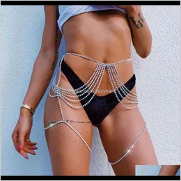 Necklaces & Pendants Jewelry Drop Delivery 2021 Pendant Accessories Fashion Sexy Tassel Full Thigh Trendy Womens Nightclub Diamond Body Chain